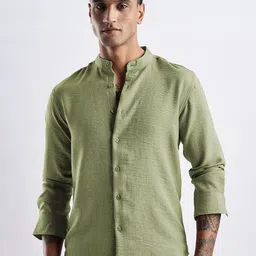 THE BEETEL HOUSE Men Milange Linen Look Regular Slim Fit Casual Shirt-image-49