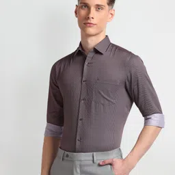Arrow Men Slim Fit Pure Cotton Geometric Micro Print Formal Shirt-image-94