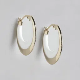Forever New Callie Curve Enamel Gold-Plated Circular Hoop Earrings-image-97