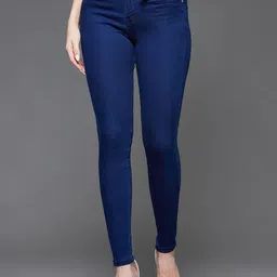 Miss Chase Women Navy Blue Skinny Fit Mid-Rise Clean Look Jeans-image-46