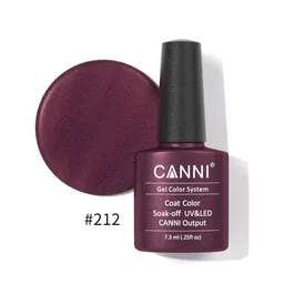 CANNI Gel Color System Coat Color Soak-Off UV&LED Gel Nail Polish - Purple-red Pearl 212-picture-18