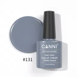CANNI Gel Color System Coat Color Soak-Off UV&LED Gel Nail Polish - Bright Gray 131-image-18
