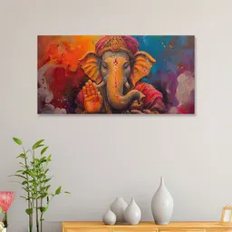 nestroots Orange & Blue 1 Piece Canvas Religious Wall Paintings-image-6