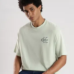 Calvin Klein Jeans Men Brand Logo Printed Round Neck Pure Cotton Relaxed Fit T-shirt-picture-33