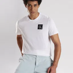 Calvin Klein Jeans Men Brand Logo Printed Round Neck Pure Cotton T-shirt-picture-37