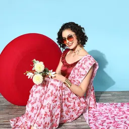Saree mall Floral Saree with Embellished Border-picture-22
