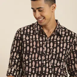 Taavi Men Classic Bagru Hand Block Print Pure Cotton Casual Shirt-picture-23