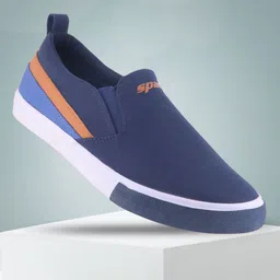 Sparx Men Navy Blue & Tan Textile Running Non-Marking Shoes-picture-38