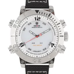 WEIDE Men White Genuine Leather Analogue and Digital Sports LED Watch WH6103-2C-image-40