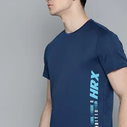HRX By Hrithik Roshan Men Estate Blue Typographic Rapid-Dry Antimicrobial Training Tshirt-picture-39