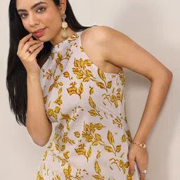 Libas Floral Printed Halter Neck Straight Kurta With Trouser-image-75