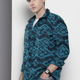 The Indian Garage Co Self-Design Ethnic Drop-Shoulder Sleeves Relaxed Fit Casual Shirt-picture-32
