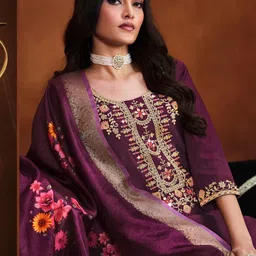 MOJILAA Women Embroidered Mirror Work Straight Kurta With Afghani Salwar & Printed Dupatta-picture-11