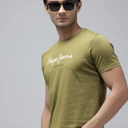 Pepe Jeans Brand Logo Printed Pure Cotton Slim Fit T-shirt-picture-31