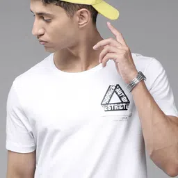 SPYKAR Men White Pure Cotton Print Detail Slim Fit T-shirt-picture-42