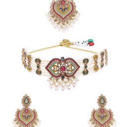 MEIRA JEWELLERY Gold Plated Pearl Jewellery Set-picture-9