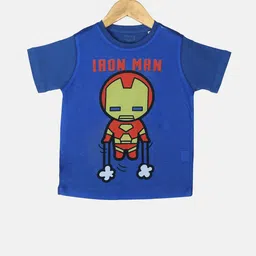 YK Marvel Boys Blue Avengers Iron Man Print Round Neck T-shirt-image-93
