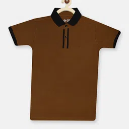CHIMPRALA Boys Brown Polo Collar T-shirt-picture-42