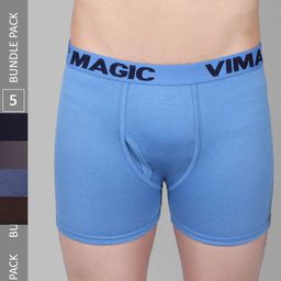 mack jonney VIMAL JONNEY Men Pack Of 5 Assorted Cotton Trunks-picture-21