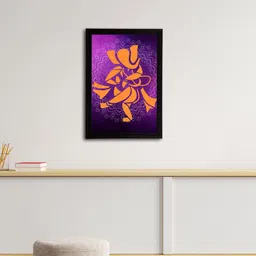 eCraftIndia Orange & Purple Lord Ganesha Satin Matt Textured UV Wall Art-picture-36