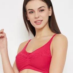 Clovia Women Pink Solid Bra-picture-38
