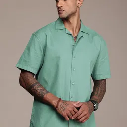 The Roadster Life Co. Pure Cotton Self Design Textured Relaxed Fit Casual Shirt-image-73