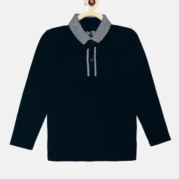 CHIMPRALA Boys Navy Blue Polo Collar T-shirt-picture-57