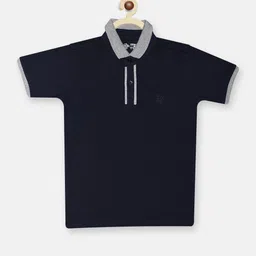 CHIMPRALA Boys Navy Blue Polo Collar T-shirt-picture-28