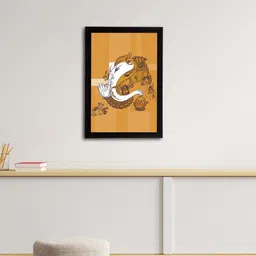 eCraftIndia Brown & White Lord Ganesha Satin Matt Textured UV Wall Art-picture-29