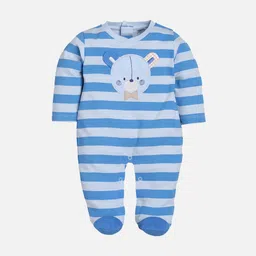 BABY GO Infant Boys Blue Striped Sleepsuit-picture-50
