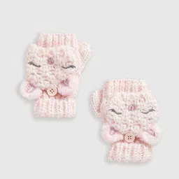 mothercare Girls Deer Knitted Flip Mittens-picture-46