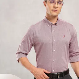 Nautica Pure Cotton Slim Fit Opaque Formal Shirt-image-74