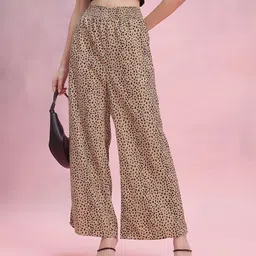 DressBerry Women Animal Printed Wide Leg Trousers-image-17