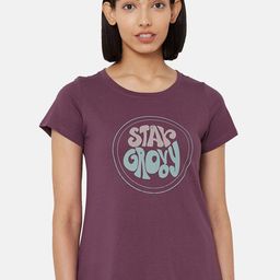 Soie Women Purple & Blue Printed Lounge T-shirt-picture-36
