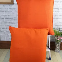 Soumya Orange Set of 2 Solid Square Premium Cotton Cushion Covers-image-16