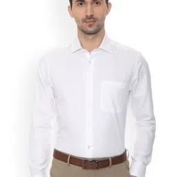 Louis Philippe Permapress Men White Regular Fit Solid Formal Shirt-picture-23