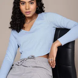 The Roadster Life Co. V-Neck Long Sleeves Crop Top-picture-21