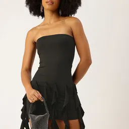 bebe Ruffled Detailed Bodycon Party Mini Dress-picture-38