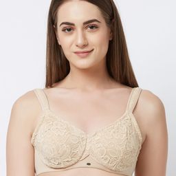 Soie Nude-Coloured lace Underwired Non Padded full coverage Everyday Bra FB-610-picture-23