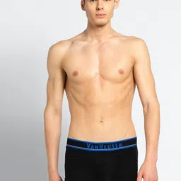 Van Heusen Innerwear Men Pure Black Cobalt Blue Solid Colour Fresh Neon Elasticized Waistband Trunk-picture-19