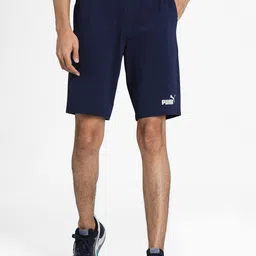 Puma Men Navy Blue Solid Regular Fit Cotton Sports Shorts-image-69