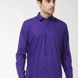 SOJANYA Men Blue Classic Regular Fit Solid Casual Shirt-image-76