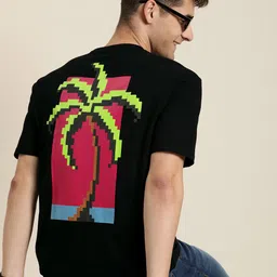 HERE&NOW Men Graphic Printed Pure Cotton T-shirt-picture-36