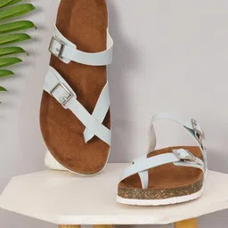 MOZAFIA One Toe Flats With Buckles-picture-40