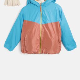 Cherry Crumble Boys Blue & Orange Colourblocked Reversible Jacket-picture-48