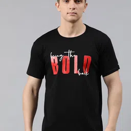 BRATMA Men Black Printed Round Neck Pure Cotton T-shirt-picture-17