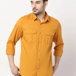 SPYKAR Pure Cotton Slim Fit Opaque Casual Shirt-picture-19