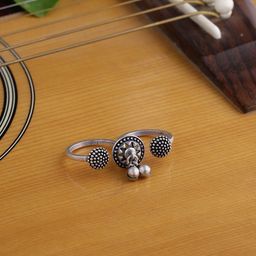 Voylla Women Oxidised Silver-Plated Dual Finger Ring-picture-21
