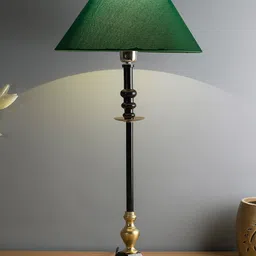 Homesake Green & Black Solid Classic Imperial Handcrafted Table Lamp with Shade-image-22