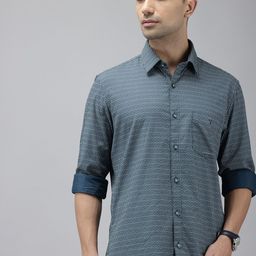 Van Heusen Sport Pure Cotton Slim Fit Geometric Printed Casual Shirt-picture-24